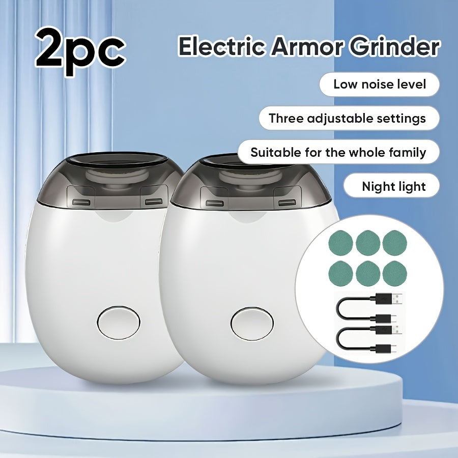 [Portable Nail Trimmer] 2pcs Automatic Electric Nail Clipper with LED Light - Motor, Low Noise And Glow with Nail Scraps Storage - Portable Nail Trimmer Suitable for Home And Travel, for Adults And Seniors