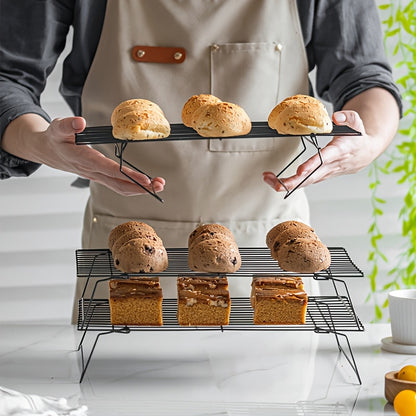 Foldable Cooling Rack, 3/4/5 Foldable Cooling Racks Free Baking Tool Set - Stackable Oven Cookie Cake Drying Rack. Used For Camping, Kitchen Storage And Holiday Baking Gifts (including Silicone Shovels, Egg Beaters, Pliers, Smear Brushes.