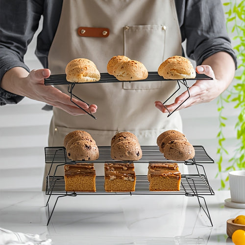 Foldable Cooling Rack, 3/4/5 Foldable Cooling Racks Free Baking Tool Set - Stackable Oven Cookie Cake Drying Rack. Used For Camping, Kitchen Storage And Holiday Baking Gifts (including Silicone Shovels, Egg Beaters, Pliers, Smear Brushes.