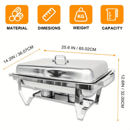 Chafing Dishes Buffet Set, 1/2/4/6/8 Pack-9QT Stainless Steel Chafers Food Warmer Trays for Buffets, Parties, Hotel, Party for Christmas, Halloween - Only for Cooking, Only for Cooking