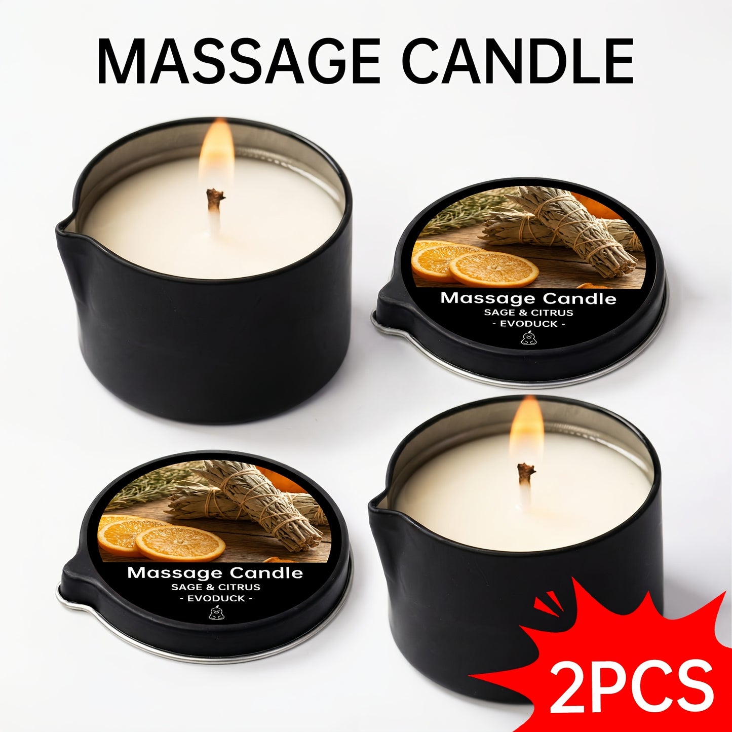 Massage Oil Candle 2-in-1 Soy Wax Scented Candle with Essential Oil Warm Moisturizing Body Lotion 20+ Scents Spa Pedicure Nail Salon Wedding Valentine Gift for Women