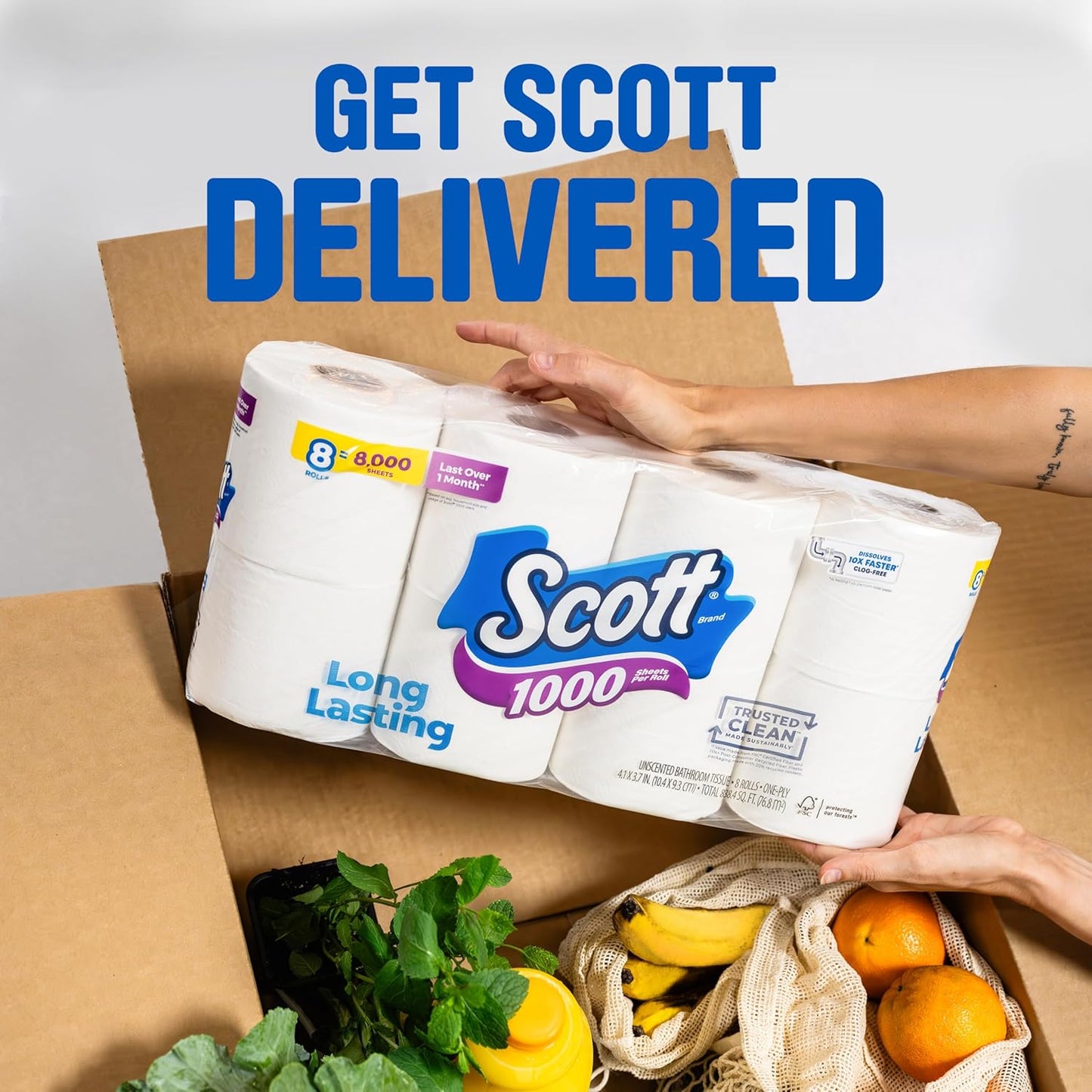 Scott 1000 Sheets Per Roll Toilet Paper, Bath Tissue, 16 Rolls (Pack of 1)