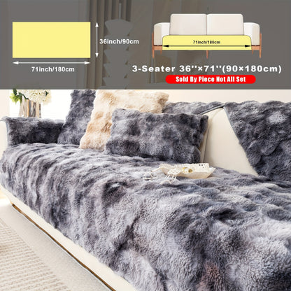 Faux Sofa Cover, Modern Gradual Change Lamb, Thick Fluff, Pet Friendly, Polyester Fiber, Machine Washable, No Printing, Dye Printing, 450-500g Fabric, Suitable for Single, Double, Triple and Combination Sofas