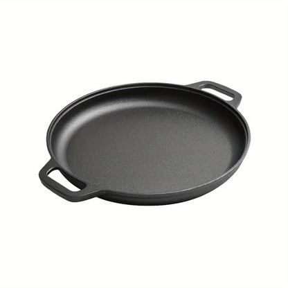 1/ 2/ 3pcs Cast Iron Pan, Pre Seasoned, Multifunctional, Non-stick, for Pizza Lovers, Home Kitchens, Outdoor Cooking, Durable, Even-Heating, Versatile, Compatible with All Stoves, Perfect for Home Kitchens And Outdoor Cooking