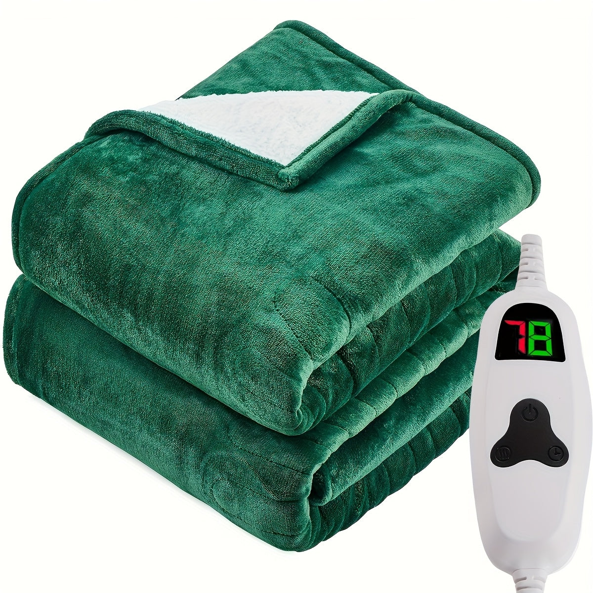 Queen/King Heated Blanket, Electric Heated Blanket, Independent Temperature A/B Zones with Dual Controllers, Heating Bed Blankets with 10 Heating Levels, 1/2/4/6/8 Hours Auto Off, Fast Heating Over, Soft Warm Flannel, Throw/Twin/Full/Queen/King Size