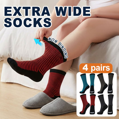 4-Pack Diabetic Socks for Men & Women - Extra Thick Thermal Winter Bamboo Socks with Non-Binding Tops, Circulation Boost & Moisture-Wicking Comfort for Swelling Relief & All-Day Foot Care