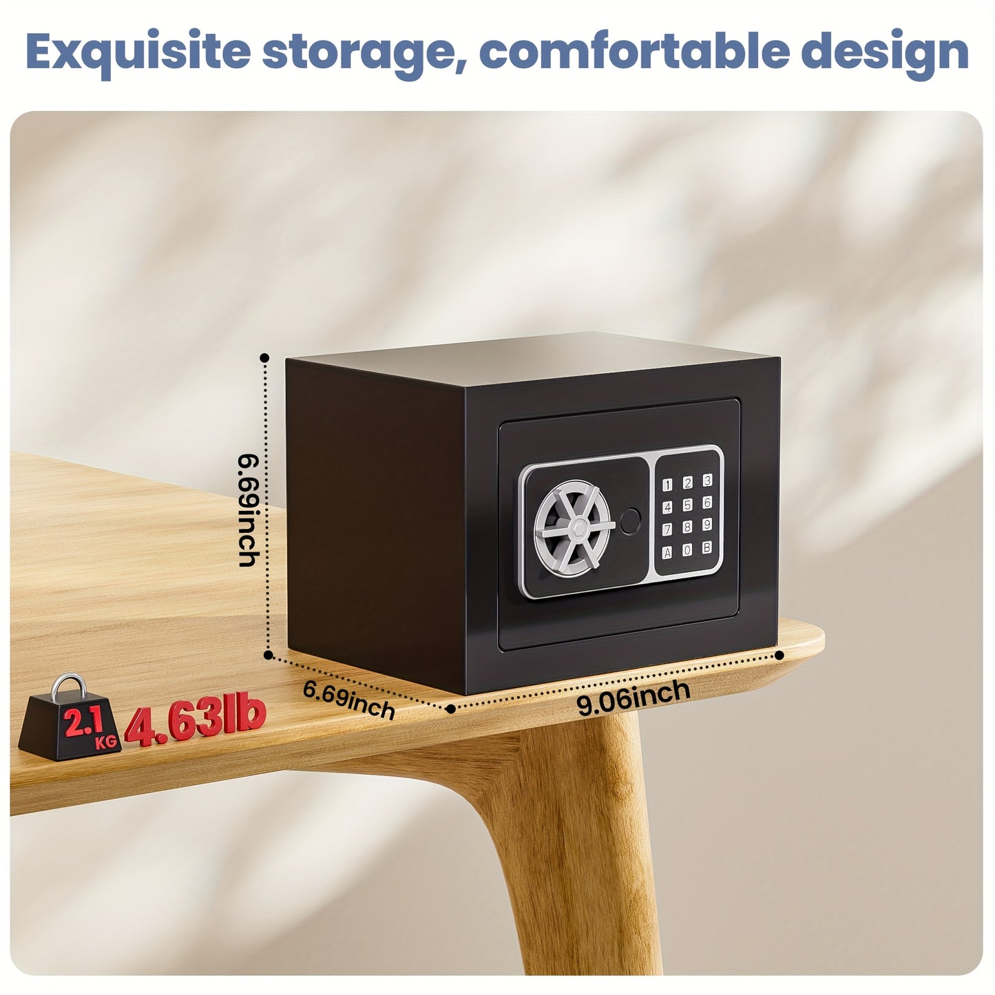 Grimtron Safe Box - (0.23 /0.8/1.13/1.71Cu. Ft.) Combination/Fingerprint/ PasswordLock, Suitable for Offices, Bedrooms, And Bedside TablesIdeal for Storing Money, Documents, Passport, The Best Storage Christmas Gift
