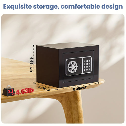 Grimtron Safe Box - (0.23 /0.8/1.13/1.71Cu. Ft.) Combination/Fingerprint/ PasswordLock, Suitable for Offices, Bedrooms, And Bedside TablesIdeal for Storing Money, Documents, Passport, The Best Storage Christmas Gift