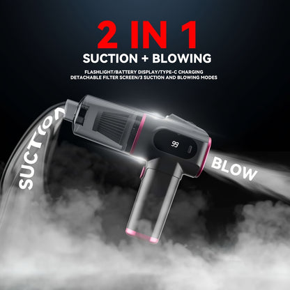 Upgraded Wireless Handheld Vacuum Cleaner with Suction And Blowing Functions, 6Kpa Whirlwind Style Powerful Vacuum Cleaner, USB Charging, Suitable for Cleaning And Grooming Pet Hair At Home, In Cars, In Offices, And On Car Seats, Quiet And Low-noiser