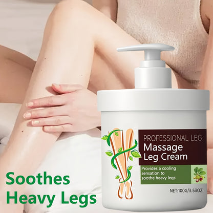 Leg Massage Cream with Snakehead & Bee Venom – Multi-Functional Relief, Long-Lasting Moisture, Lightweight Non-Greasy Formula | Gentle for Sensitive Skin | Muscle & Posture Support | 100G