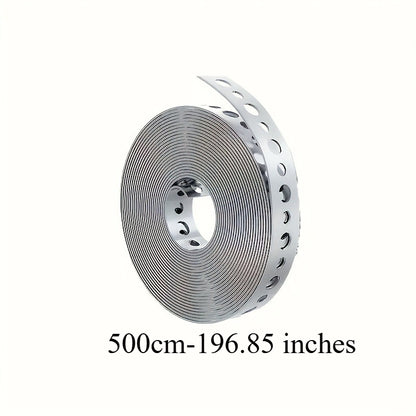 Galvanized Steel Pipe Support Bar with Pre-Drilled Holes - Heavy-Duty Corrosion-Resistant Hanging Rod for Plumbing HVAC Garage Workshop, Industrial Metal Tube Rack, 5m / 10m / 15m Options