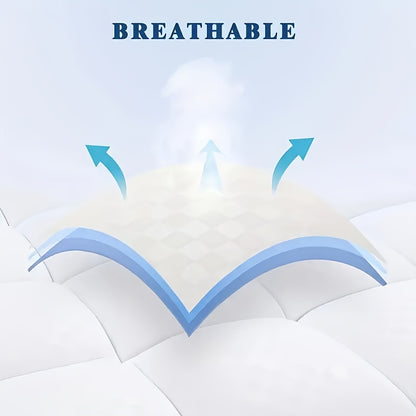 Cooling Mattress Topper, Overfilled Down Alternative Pillow Top, Fits 8-21 Inch Deep Pocket, Baffle Box Design Plush & Support Snow Down Alternative, Hotel Quality