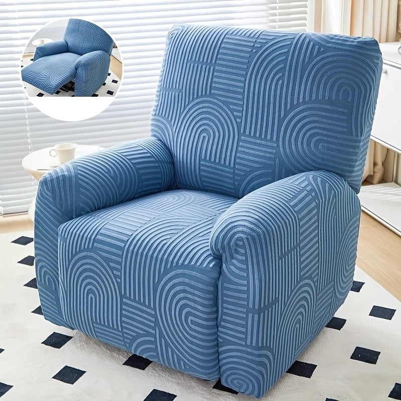 Elastic Jacquard Recliner Sofa Cover, Single Seat Relaxing Reclining Chair Covers, Relax Armchair Cover Furniture Protector for Living Room Bedroom Office Decor