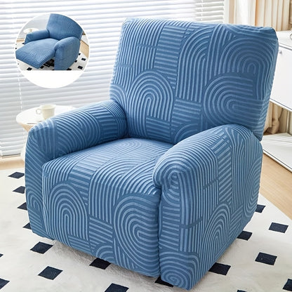 Elastic Jacquard Recliner Sofa Cover, Single Seat Relaxing Reclining Chair Covers, Relax Armchair Cover Furniture Protector for Living Room Bedroom Office Decor