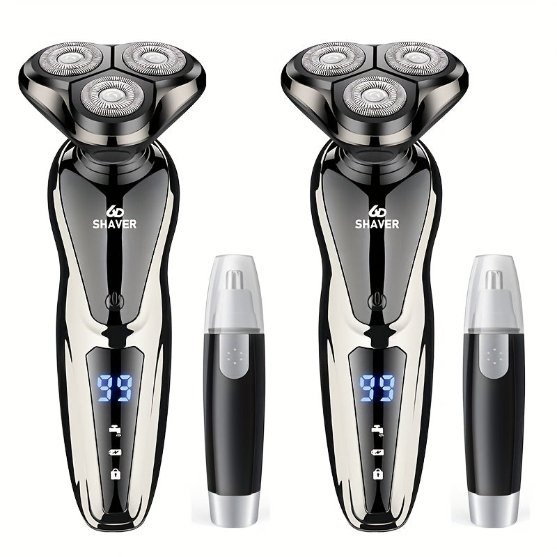 Cordless Electric Shaver for Men with a Rechargeable Battery, Featuring a 3D Floating Cutter Head And an LED Display, Perfect As a Valentine'S Day Gift for Boyfriends