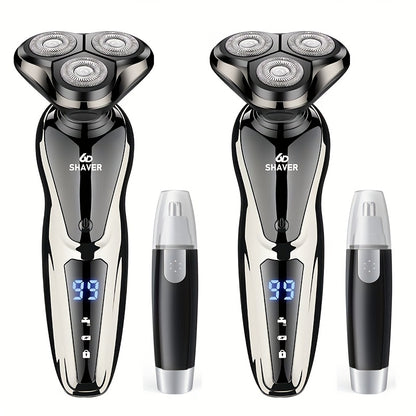 Cordless Electric Shaver for Men with a Rechargeable Battery, Featuring a 3D Floating Cutter Head And an LED Display, Perfect As a Valentine'S Day Gift for Boyfriends