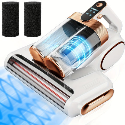 Mattress Vacuum Cleaner, with 16 Kpa Suction Power, Dual Cup Portable Handheld Vacuum Cleaner with 253.7 Nm UV Lamp And 80000Rpm Rotating Soundwave Technology Technology, for Cleaning Beds/Fabric Sofas/Carpets