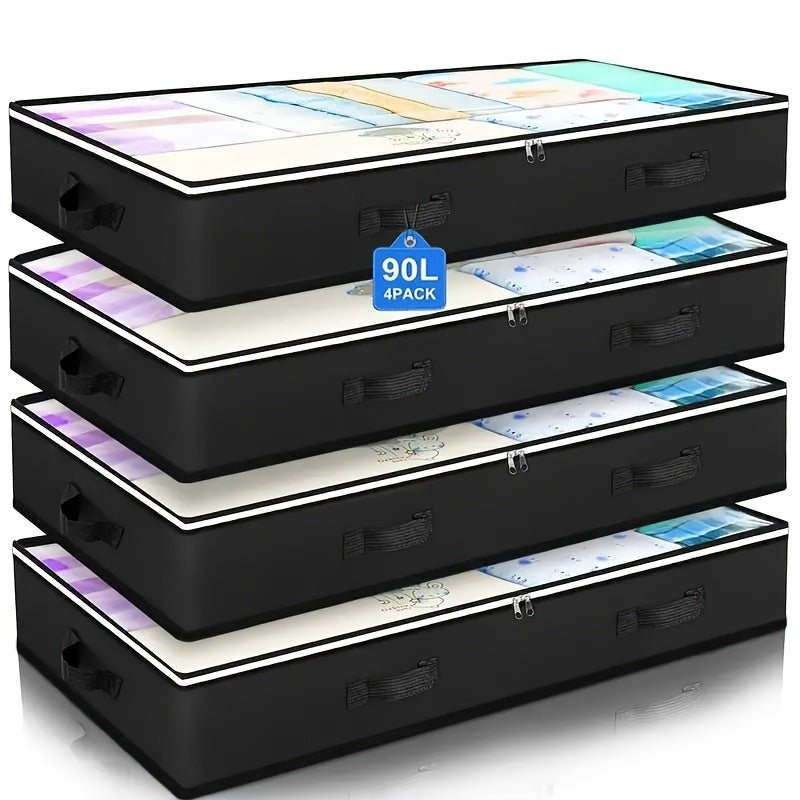 Under Bed Storage, 23.78gal Collapsible Closet Containers Organizers And Under Bed Storage Bins, Underbed Storage Bags for Wrapping Paper, Blanket, Towels, Clothes, Comforter, Sweaters, Sheets, Under-Bed Storage