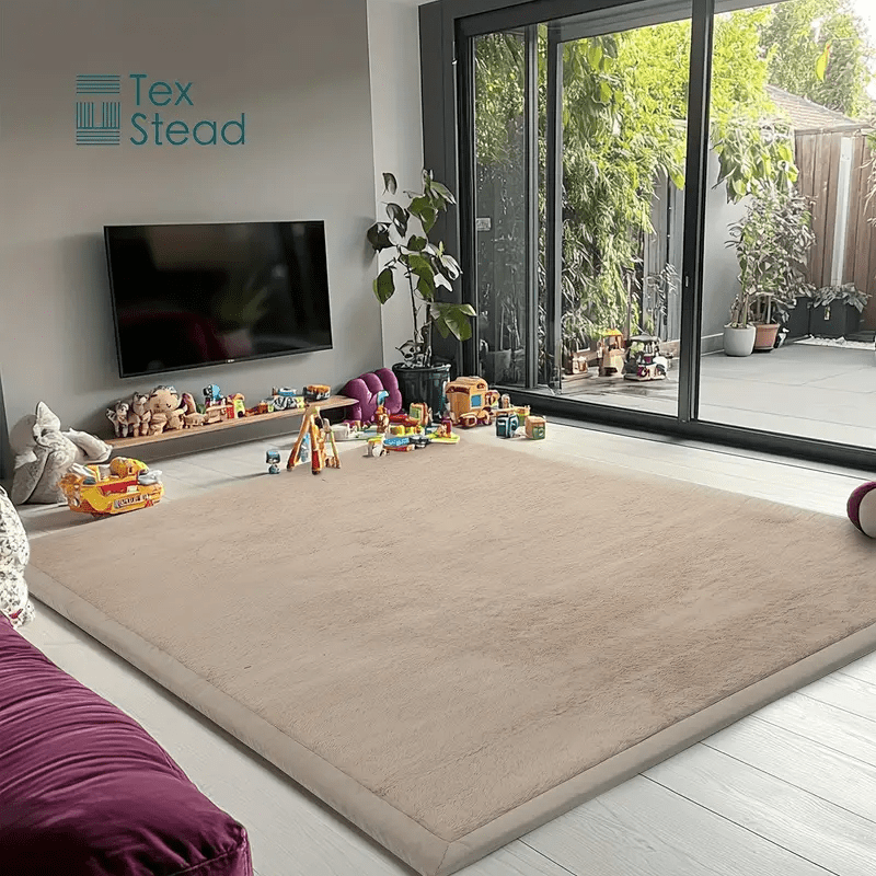 1pc Japanese Tatami Mat, Coral Velvet Mellow Mat, Baby Play Mat for Floor, 1.2 Inch Thick Crawling Rugs, Padded Foam Area Mat for Kids Playroom, Playpen, Nursery, Living Room, Yoga Mat, Non-Slip Backing