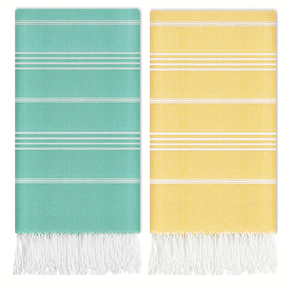 2pcs Turkish Beach Towels Pool Swim Bath Towel Sand Free Quick Dry Oversized Sandproof Compact Lightweight Extra Large Cruise Ship Essential Vacation Must Haves Travel Camping Mom Father Teacher Retirement Graduation Men Women Gift Cuisine Vacation