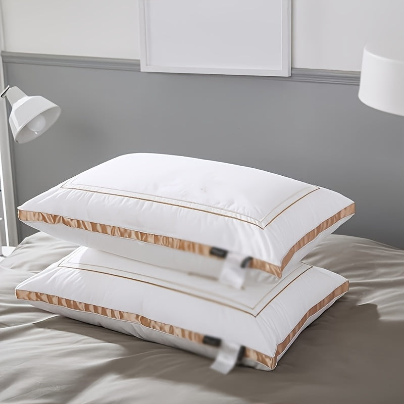 Pillows Set Of 2 - Hotel Luxury Bed Pillows for Sleeping 2 Pack, Supportive Breathable Down Alternative Gusseted Pillow for Side Stomach Or Back Sleepers