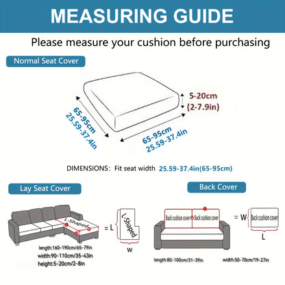 6pcs/Set Sofa Cover, Leaf Jacquard High Elasticity Sofa Cover, Furniture Protective Cover, Concubine-style Sofa Cushion Cover With Elastic Band, Easy To Install, Removable And Easy-to-clean Home Protective Cover, Valentine'S Day Home Decorations