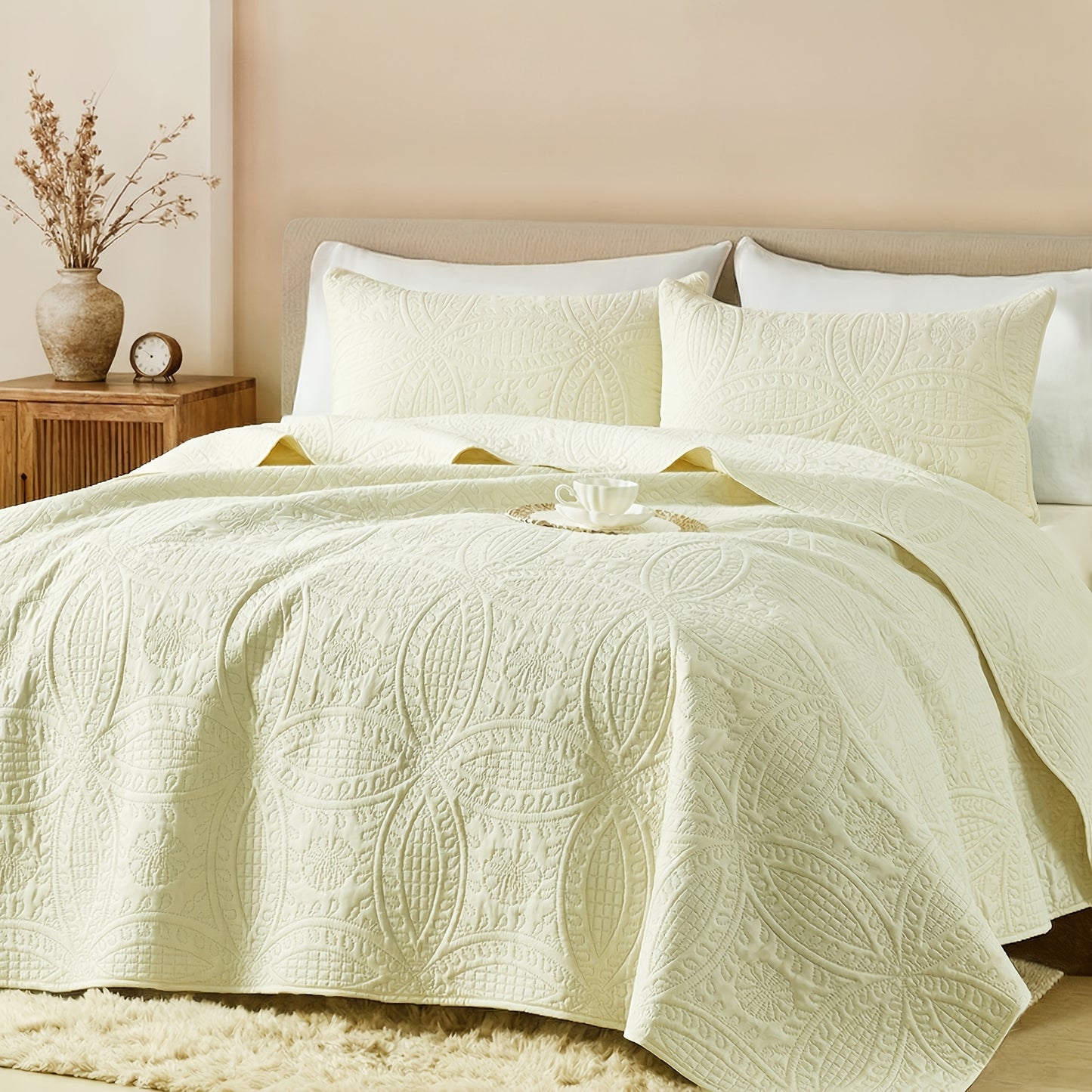 2/3pcs Quilt Set Bedspreads( Include 1 Quilt 1 Or 2 Pillowcases) Lightweight Microfiber Bedspread - Modern Style Coin Pattern Coverlet Soft And Skin-friendly Quilt Anti-allergy And Machine Washable Suitable For School Dormitories