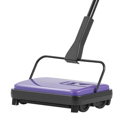 VEVOR Carpet Sweeper Manual, Floor Sweeper with 300 ml Dustbin Capacity Easy to Empty, 6.7 inch Cleaning Width for Home Office Carpets Pet Hair Dust, Purple/Red/Blue