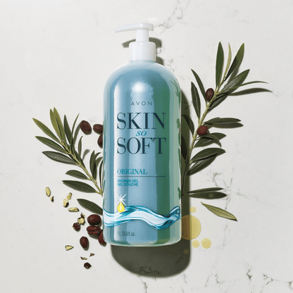 Jojoba Oil Moisturizing Shower Gel 33.8oz 2-Pack - Gentle Cleansing, Softening & Conditioning | Fresh Herbal Scent | All Skin Types | Dermatologist Tested