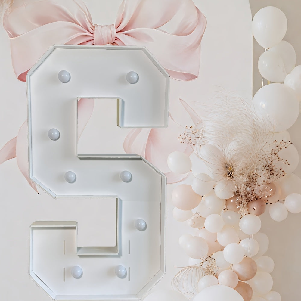 Cool White - 3ft Tall Marquee Letters Frame Cool Lighted Letters - /LOVE/HBD DIY Displays for Weddings, Proposals & Celebrations Wall Pediments KT Board