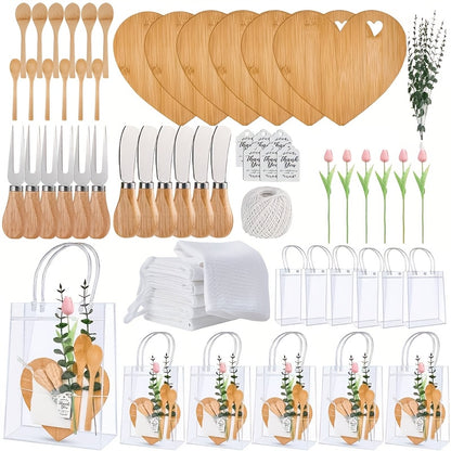 Gift for Her/Him The Winner of The Shower Game Prizes Suit, Square Cheese Board Gifts, Equipped with Knives, Spoons, Gift Bags, Kitchen Towels, and Party Gifts for Bridal Shower Guests. Halloween ChristmasChristmas