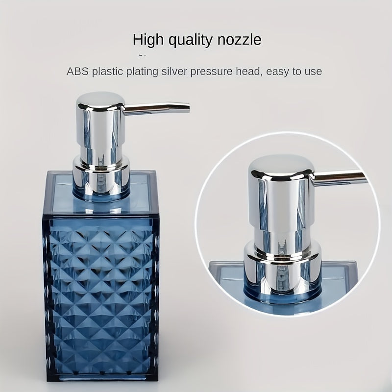 Bathroom Plastic Four Piece Set with Transparent Diamond Grid Pattern
