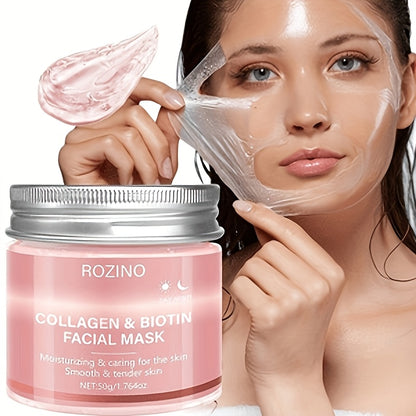 Biotin Collagen Mask for Day And Night, Hydrates And Plumps The Skin, Firms And Brightens, Smooths Out Imperfections, Giving a Youthful Appearance. Ideal for Everyday Use And As a Gift for Special Occasions, Ensuring She Has a Radiant Complexion