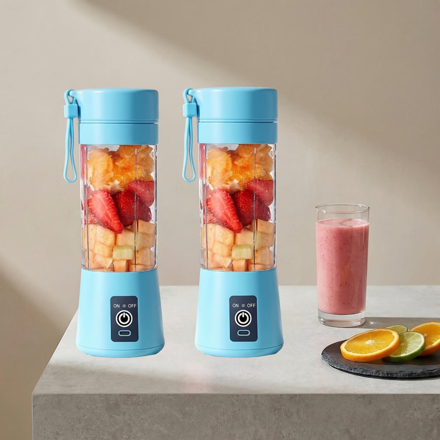 A Compact Electric Blender for Juices, Coffee, Milkshakes, And Smoothies. It's Rechargeable And Easy to Carry, Perfect for Outdoor Activities And As a Camping Gift