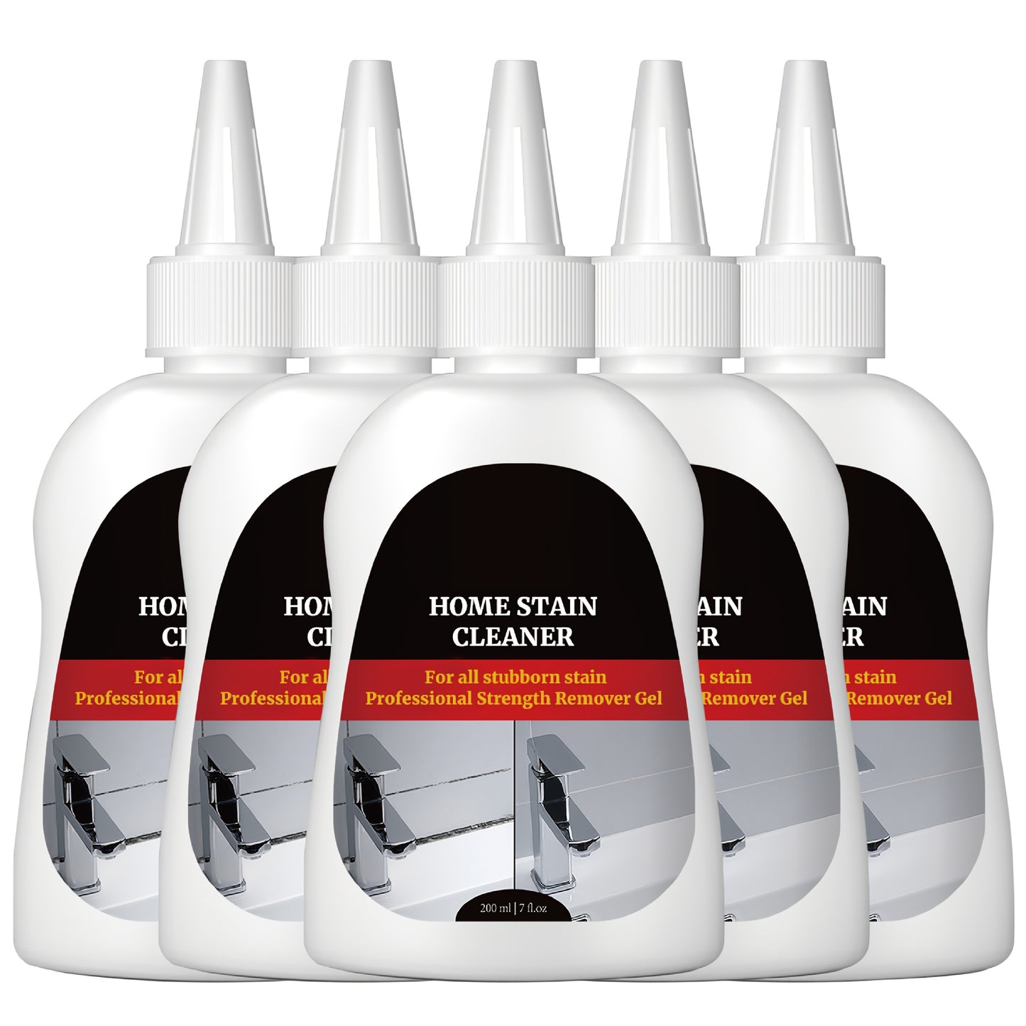 7fl.oz (200ml) Black Stain Cleaner Gel - Heavy-Duty Washing Machine & Refrigerator Grout, Sink, Shower, Bathtub, Oven, Dishwasher Safe - Powerful Gel Formula for Tough Stains, Safe for Delicate Surfaces, No Harsh Fumes, Easy Application
