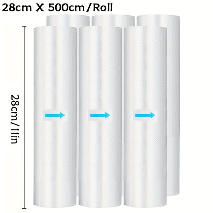6pcs Combination Pack Of 20 Foot Large Roll Vacuum Sealed Bags Without Bisphenol A, Co Extruded Diamond Patterned Vacuum Film Bags, Vacuum Preservation Bags, Patterned Film Food Packaging Bags Suitable for Kitchens And Restaurants