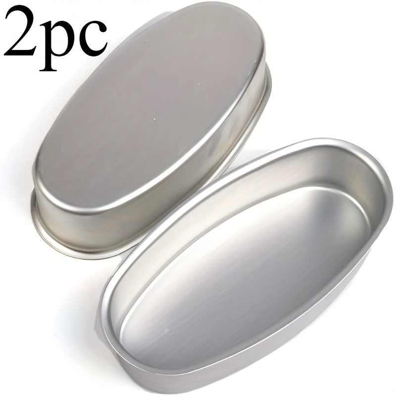 This Set Includes Two Oval Cheese Pans Made of Non-Stick Aluminum, Safe for Oven Use, Perfect for Baking Bread, Cakes, And Meats. Its Versatile Design Makes It Ideal for Both for Home And Bakery Applications
