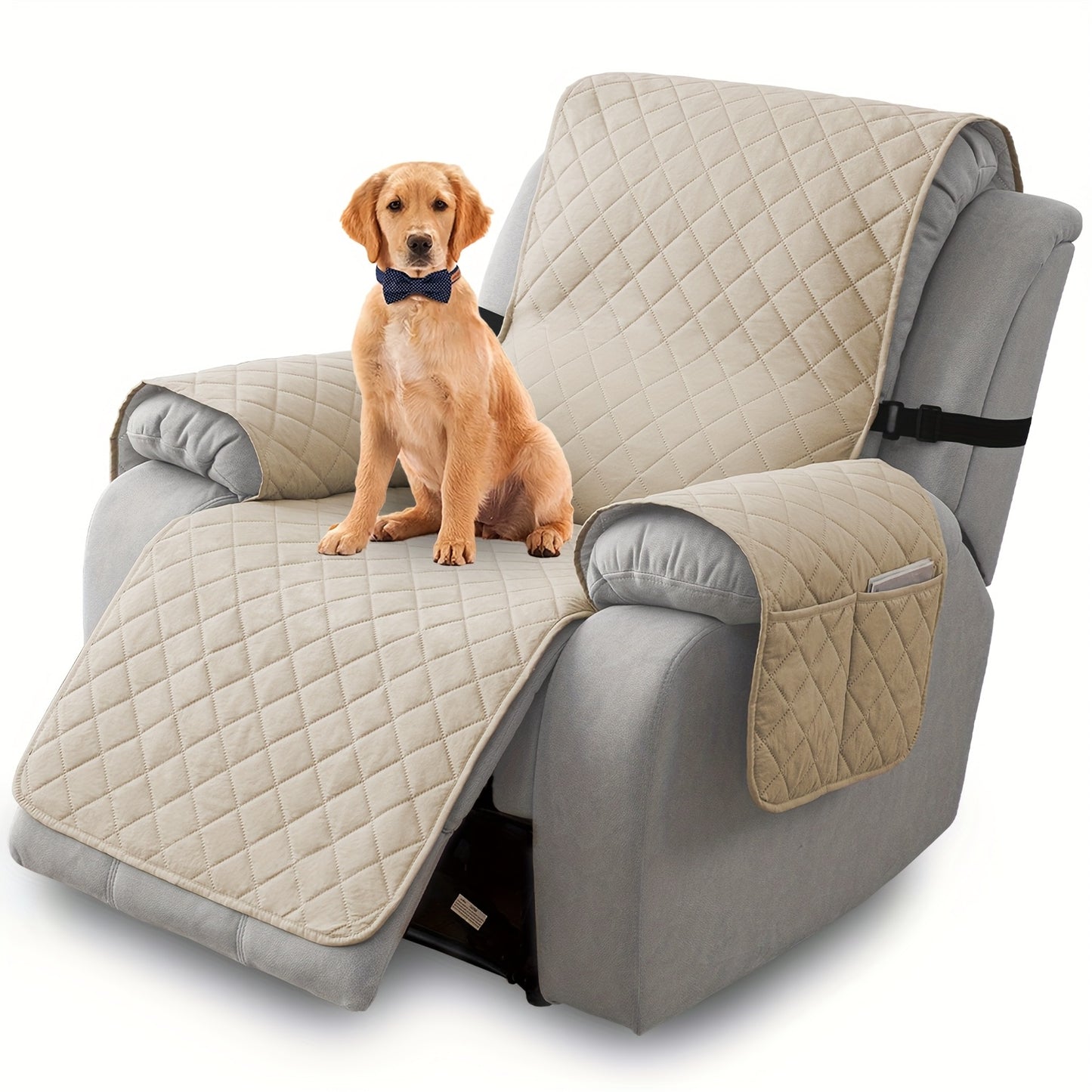 1pc 100% Non-Slip Recliner Chair Cover Sofa Slipcover, Pet Cover For Large Recliner With Elastic Straps, Washable Chair Seat Cover Recliner Chair Furniture Protector, Perfect For Indoor And Outdoor Use, Home Decoration, Mother'S Day Gifts