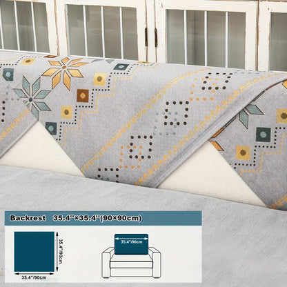 One Bohemian-style chenille sofa cover, suitable for pet-friendly families. Non-slip plush sofa cover with embroidered details. Fits two/three/four-seater sofas or single sofas, including backrests and armrests. Machine washable, soft sofa cover