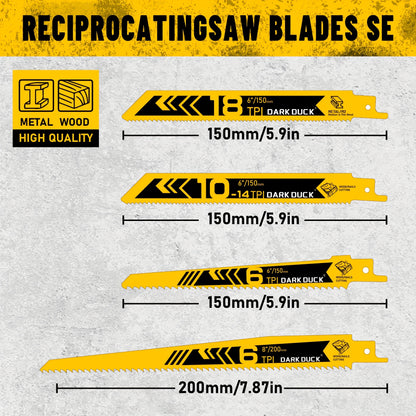 5/12pcs Reciprocating Saw Blade Set - Premium Blades, Durable Wood And Metal Cutting Blades with Storage Pouch, Long-Lasting Pruning Blades