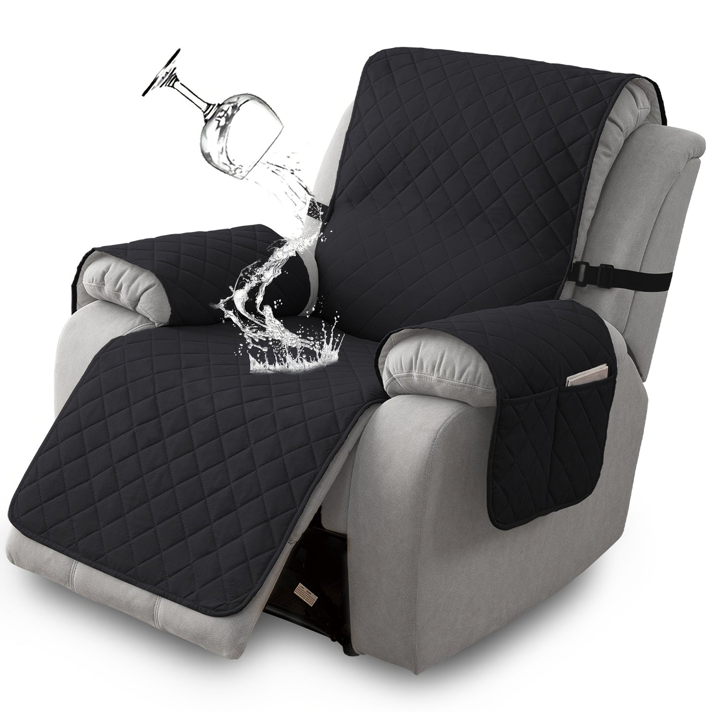 1pc 100% Non-Slip Recliner Chair Cover Sofa Slipcover, Pet Cover For Large Recliner With Elastic Straps, Washable Chair Seat Cover Recliner Chair Furniture Protector, Recliner Compatible, Valentine'S Day Home Decorations