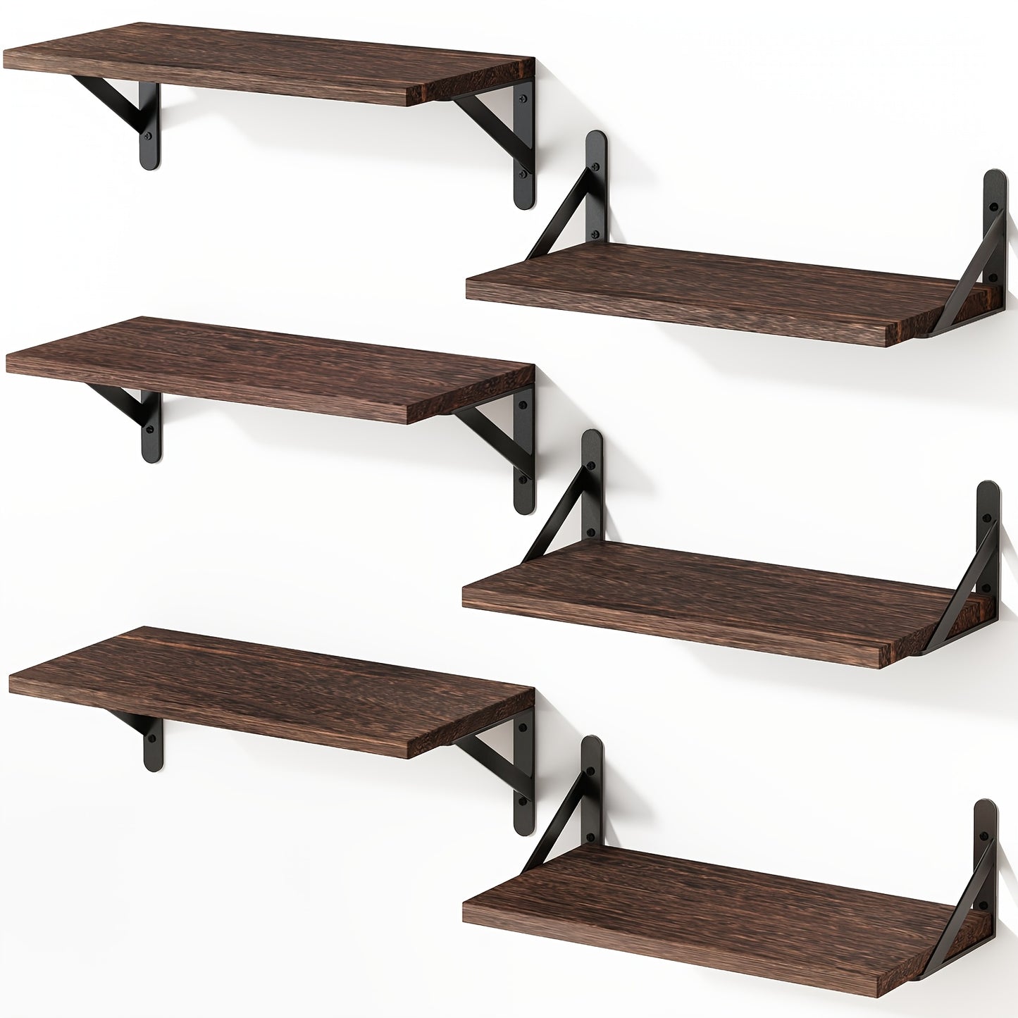 TOMNK 3/6pcs Floating Shelves For Wall, Ledge, Heavy Duty, Farmhouse Wall Shelves For Bedroom, Bathroom Storage, Long Floating Shelves For Wall, Floating Shelves For Bathroom, Living Room And Kitchen Decor