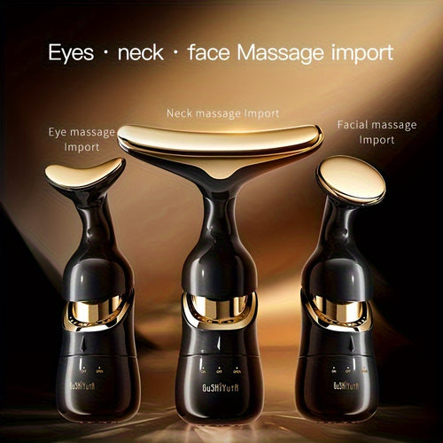 Facial Massager 3-in-1 with Interchangeable Heads for Face Neck Eyes