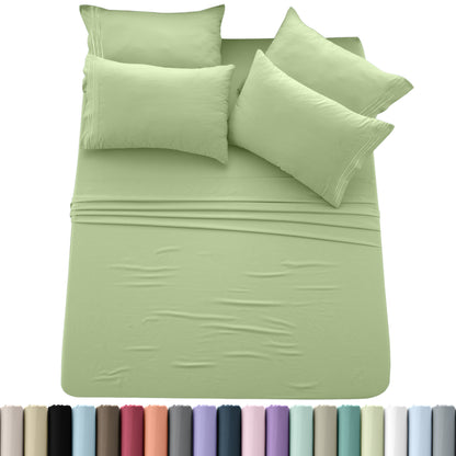 Hannah Bedding 6-PieceSheet Set – Soft Brushed 100% polyester, 20 Vibrant Colors, 6 Different Sizes – Stylish, Comfortable & Fade-Resistant