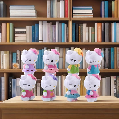 Sanrio 8pcs Hello Kitty mini figurine set, office and home decoration desktop ornaments, can be used in cars or collectible model dolls - the perfect gift choice for birthdays, Valentine's Day, Halloween, Christmas and autumn decorations,  Anime