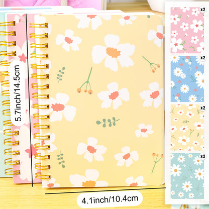 [Mother's Day Gifts] 8-Pack A6 Spiral Notebooks And Journals With Fresh Floral Designs, Portable Tear-Off Memo Pads With Paper Covers - Floral Design, Portable & Tear-Off-For Students & Office Workers - Mother's Day Gifts For Back To School & Office Suppl