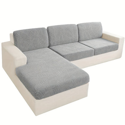 6pcs/Set Sofa Cover, Leaf Jacquard High Elasticity Sofa Cover, Furniture Protective Cover, Concubine-style Sofa Cushion Cover With Elastic Band, Easy To Install, Removable And Easy-to-clean Home Protective Cover, Valentine'S Day Home Decorations
