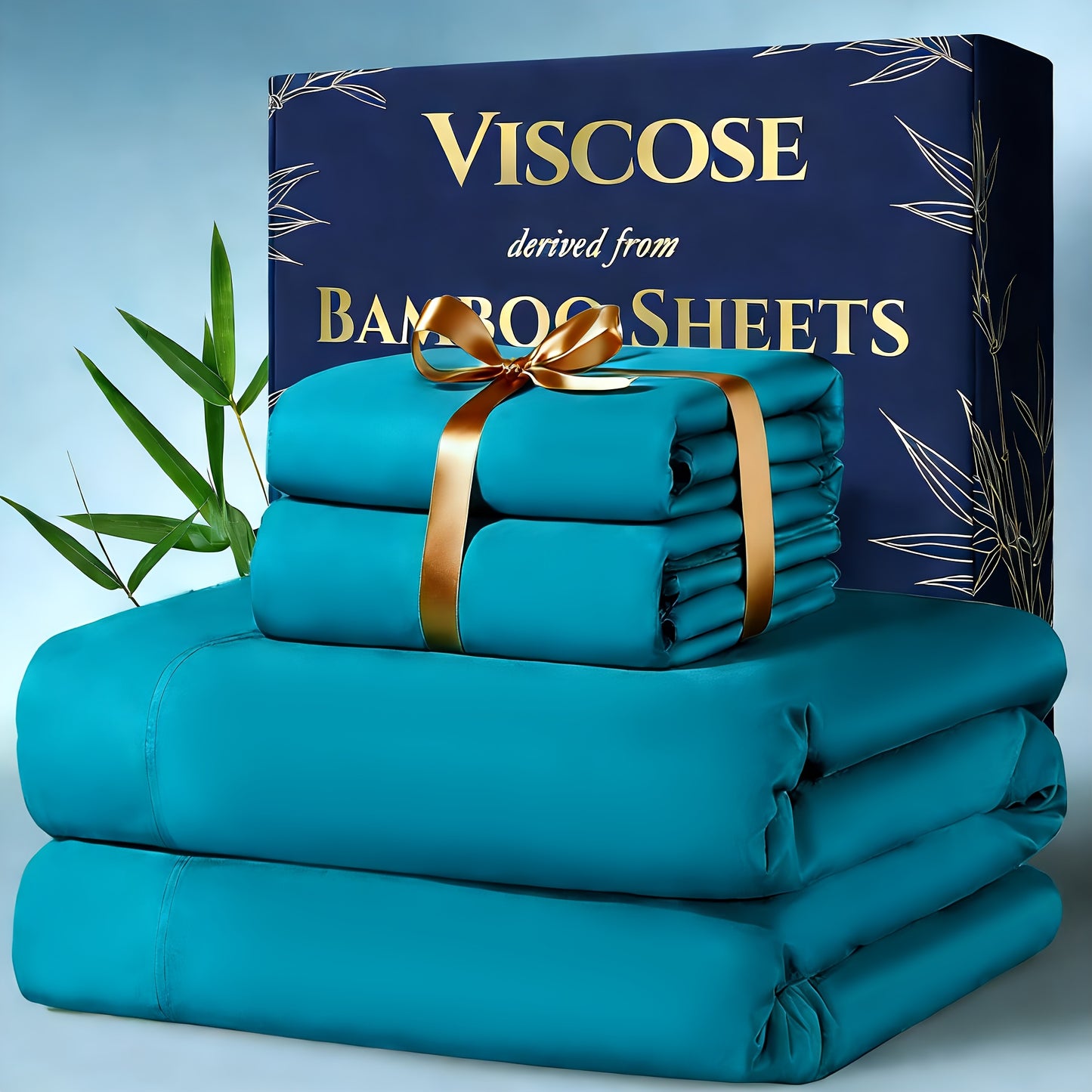 4pcs Bamboo Cooling Bedding - Extra Deep Pocket Breathable And Cooling - Suitable for Hot Sleepers And Sweats, Children Pillowcases, Flat Sheet And Fitted Sheet - A Perfect Gift for Family, Queen And King Sizes, Next Day Delivery