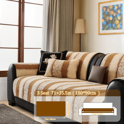 Soft Couch Cover Washable, Non Slip Durable Plush Sectional Sofa Covers for 2/3/4 Cushion Couch Sofa L Sharped Modern Sofa Slipcover, Furniture Protector for Pets, Cats, Dogs, Hickened Sofa Cover, Warm Sitting Pad for Any Seasons, Black, Grey, Brown