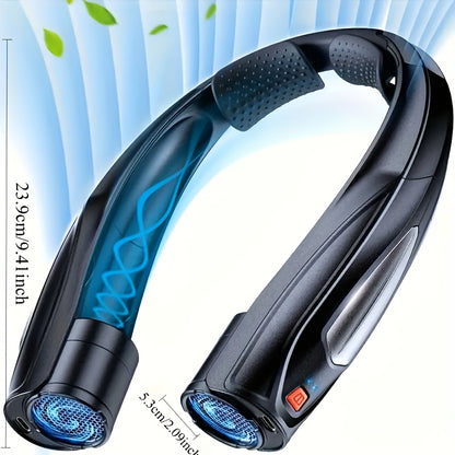 Ultra-Long Battery Life: 6-20 Hours, Dual Wind Speeds, Super Quiet Brushless Motor, 3000mAh*2, Durable USB Charging, Soft Silicone Neck Strap, Ideal for Work, Travel, Sports, and Outdoor Activities, Outdoor Sports Fan|Ergonomic Neckband Fan|Durable